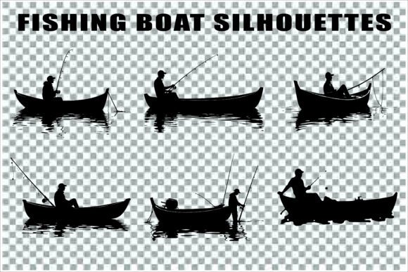 Download Silhouettes of Men and Dogs Fishing - Premium Bundle