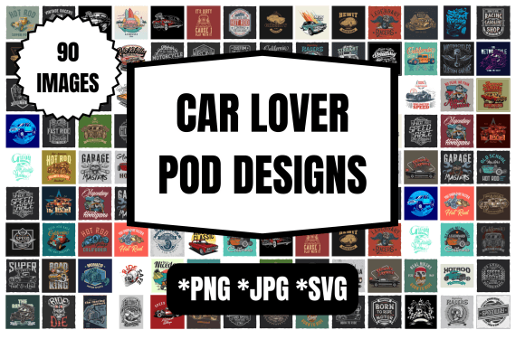 Download Car Lover POD Designs Bundle - Pod Collection