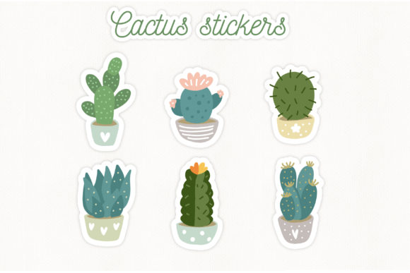 Download Cute Cactus Printable Stickers Set - Cactus printable Collection