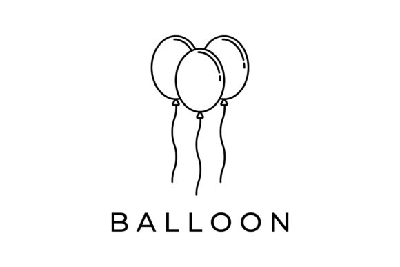 Download Balloons Line Art Vector Icon Symbol - Premium Resources