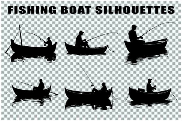 Download Silhouettes of Men and Dogs Fishing - Premium Bundle